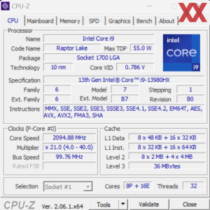 GPUz и CPUz на ноутбуке ASUS ROG Strix G16 G614JZ