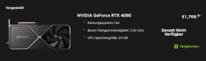 NVIDIA GeForce RTX 4090 FE nun für 1.769 Euro