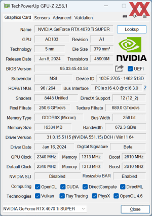 MSI GeForce RTX 4070 Ti Ventus 3X
