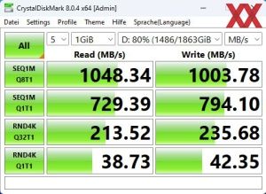 Netac Portable SSD ZX10, 2 TB, Benchmarks 80%