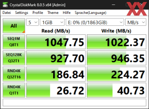 Die USB-3.2-Gen2-Performance über den Realtek RTS5420