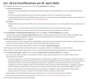 Changelog zur Firmware 20.0.0