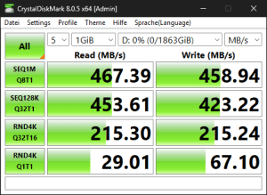 Die USB-3.2-Gen1-Performance über den ASM3042