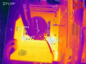 Wärmebild vom VRM-Bereich beim MSI MAG B850 TOMAHAWK MAX WIFI