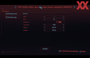 Einstellungen von Cyberpunk 2077 unter macOS