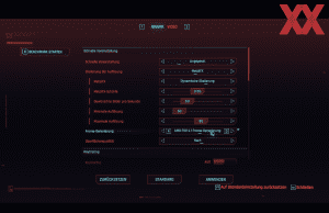 Einstellungen von Cyberpunk 2077 unter macOS