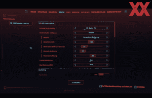 Einstellungen von Cyberpunk 2077 unter macOS