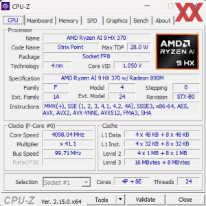 GPUz und CPUz des ASUS ProArt P16