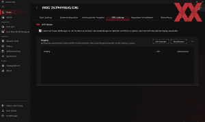 Die Software des ASUS ROG Zephyrus G16