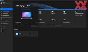 Die Software des ASUS ROG Zephyrus G16