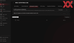 Die Software des ASUS ROG Zephyrus G16