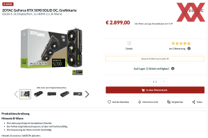 B-Ware bei Alternate: ZOTAC GeForce RTX 5090 SOLID OC mit fehlenden ROPs