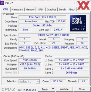 GPUz und CPUz des MSI Titan 18 HX AI