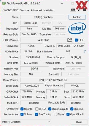 GPUz und CPUZ des ASUS ExpertBook B3