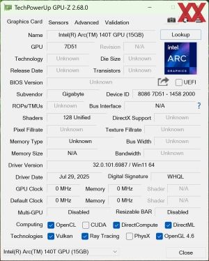 GPUz und CPUz des Gigabyte Brix GB-BRU7-255H