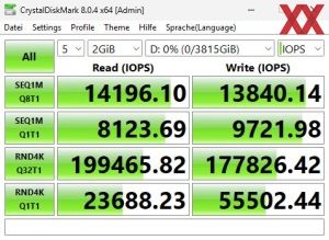 Kingston Fury Renegade G5 SSD 4096GB Benchmarks mit Kühlung