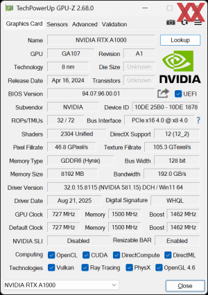 NVIDIA RTX A1000