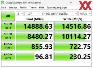 Kingston Fury Renegade G5 SSD 4096GB Benchmarks mit Kühlung