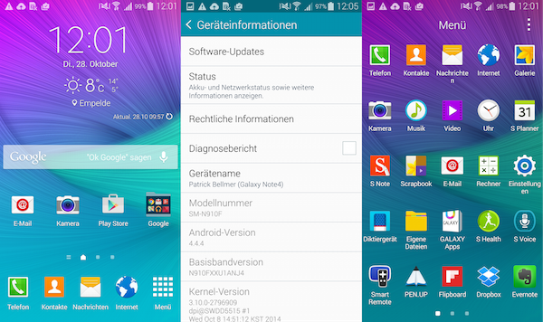 Unter dem erdrückenden TouchWiz arbeitet ein aktuelles Android