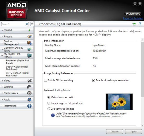 AMD Catalyst Control Center: VSR