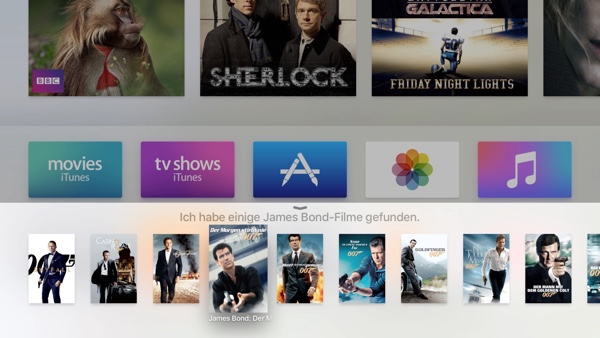 Die neue Benutzeroberfläche von tvOS mit Siri