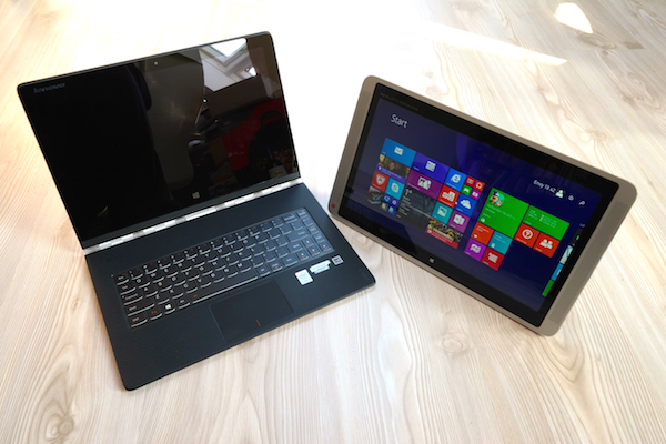Zweimal Core M, zwei verschiedene Ansätze: Lenovo (links) setzt auf einen Lüfter, HP verzichtet darauf