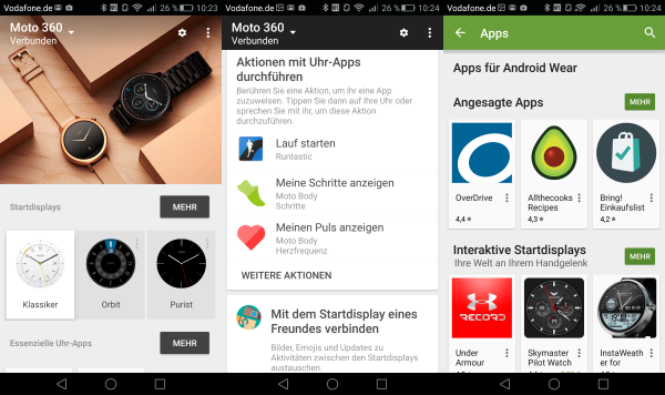 Wie gehabt: Ohne Comapnion-App geht nichts, immerhin ist Google Play inzwischen gut gefüllt
