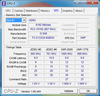 SPD EEPROM G.Skill Ripjaws X 2122 MHz