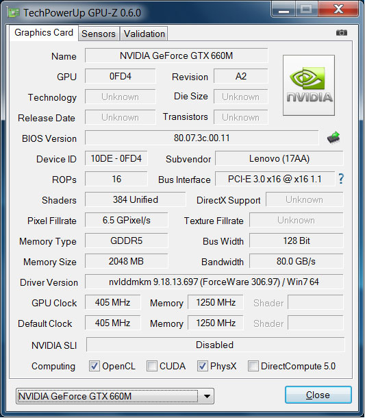 Lenovo IdeaPad Y580