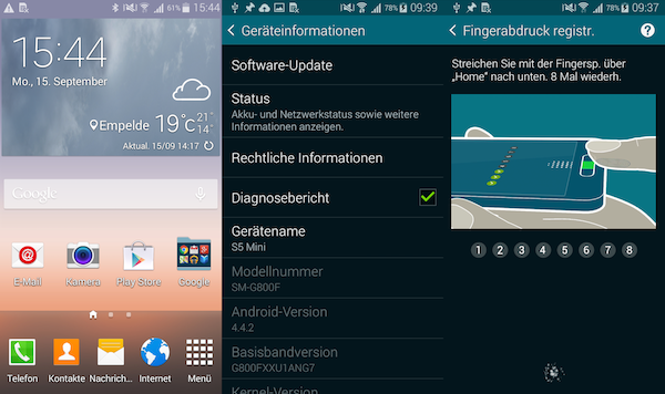 Aktuelles Android mit vielen Funktionen des Galaxy S5, aber ruckelnde Oberfläche