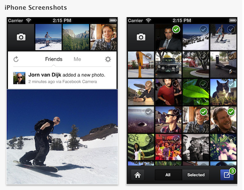 Facebook camera_app_for_iOS