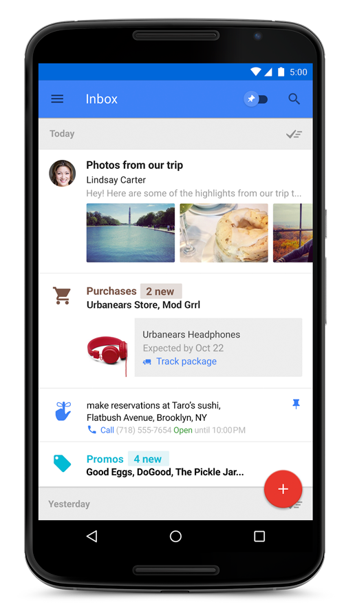 Googles neuer Inbox-Dienst unter Android