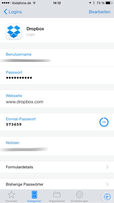 1Password 5.1 mit One-Time-Passwörtern