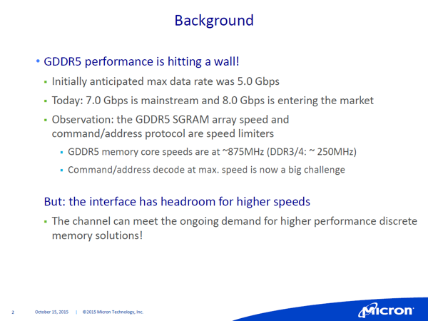 Briefing von Micron zu GDDR5X