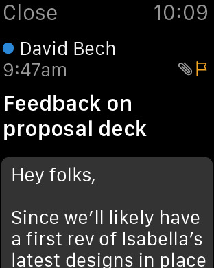 Outlook auf der Apple Watch