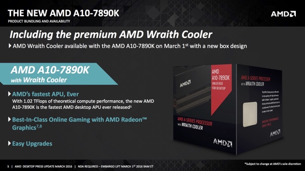 AMD A10-7890K mit neuem Wraith-Kühler