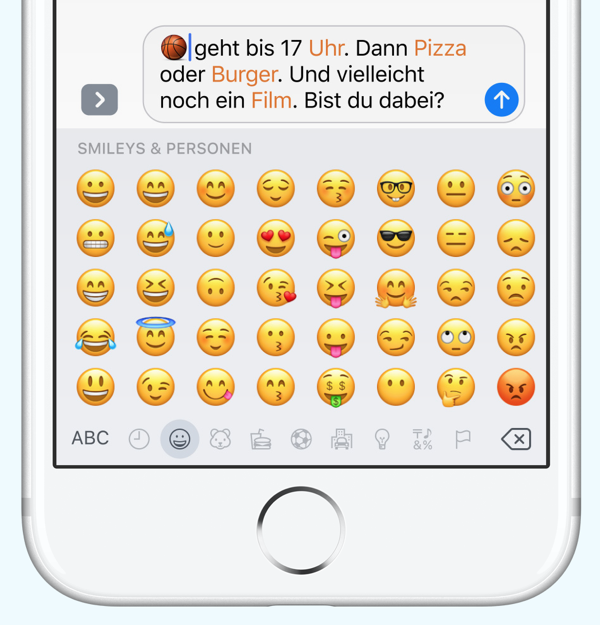 Text wird in iOS 10 in Emojis umgewandelt