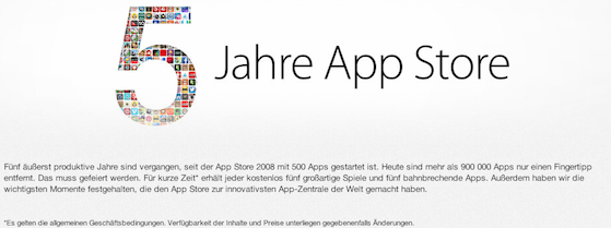 apple app store 5 jahre