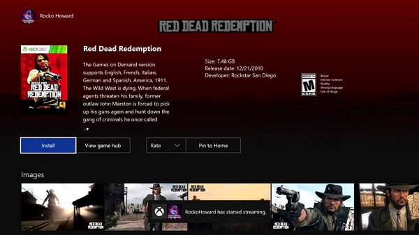 red dead redemption xbox one