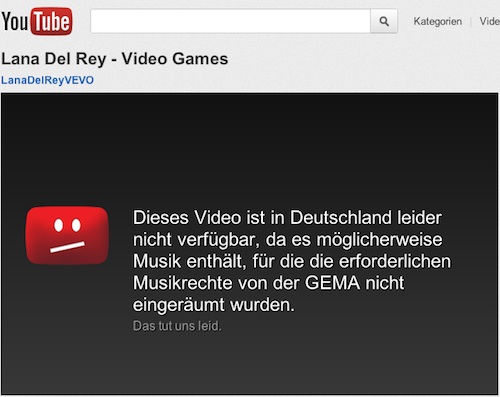 YouTube im Konflikt mit der GEMA
