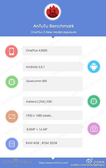 oneplus 3 specs