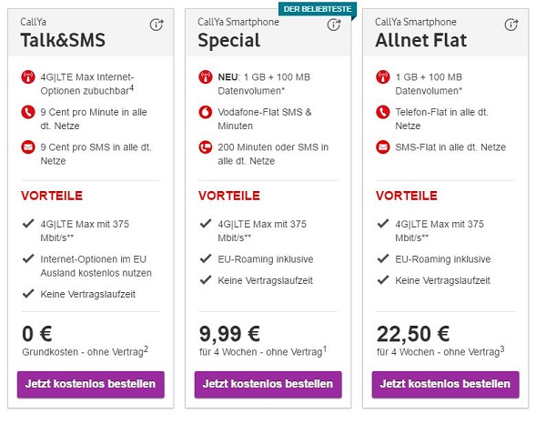 vodafone callya