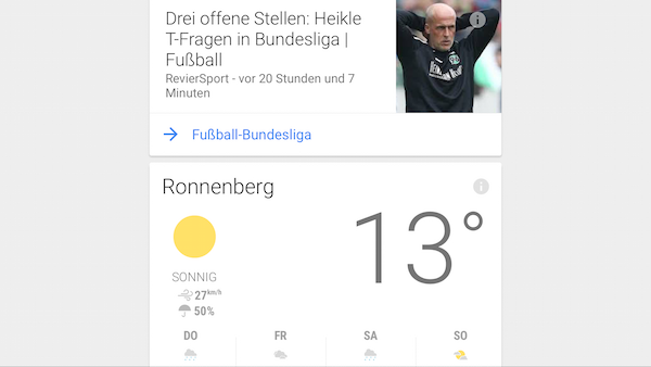 Vorbild für Proactive dürfte ganz klar Google Now sein