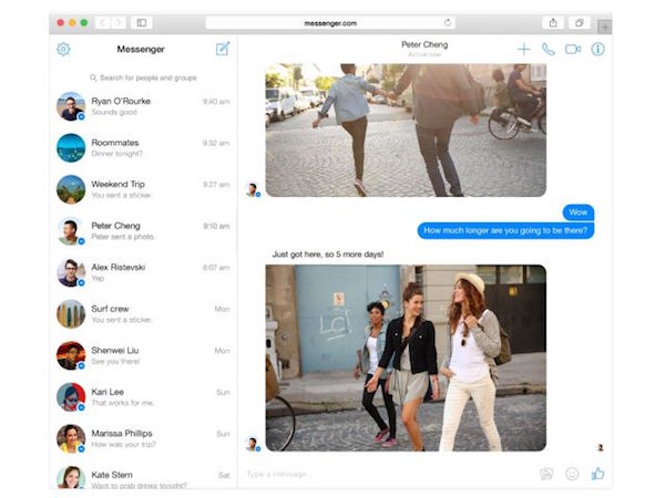 Im Browser orientiert sich der Messenger an den Tablet-Apps