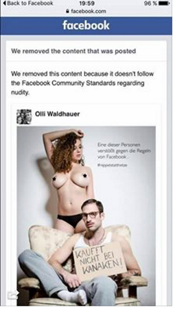 Was Facebook wichtiger ist, zeigt die Reaktion auf das Foto von Olli Waldhauer