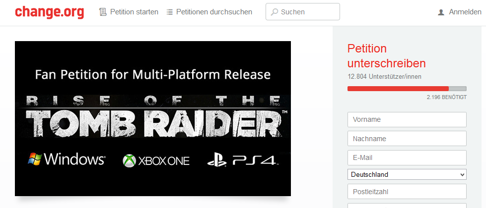 Tomb Raider Petition